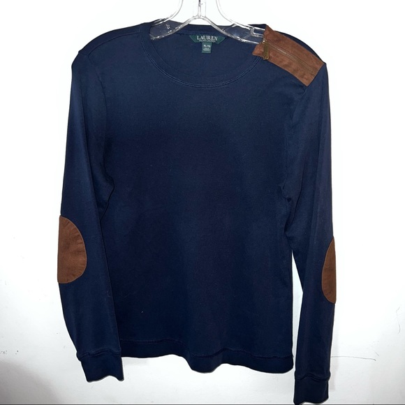 Lauren Ralph Lauren Shoulder Zip Top patch Elbows XL/TG - Picture 3 of 7